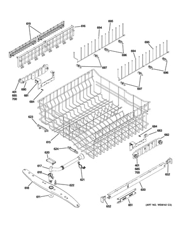 Upper rack assembly