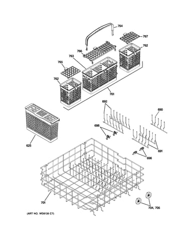 Lower rack assembly