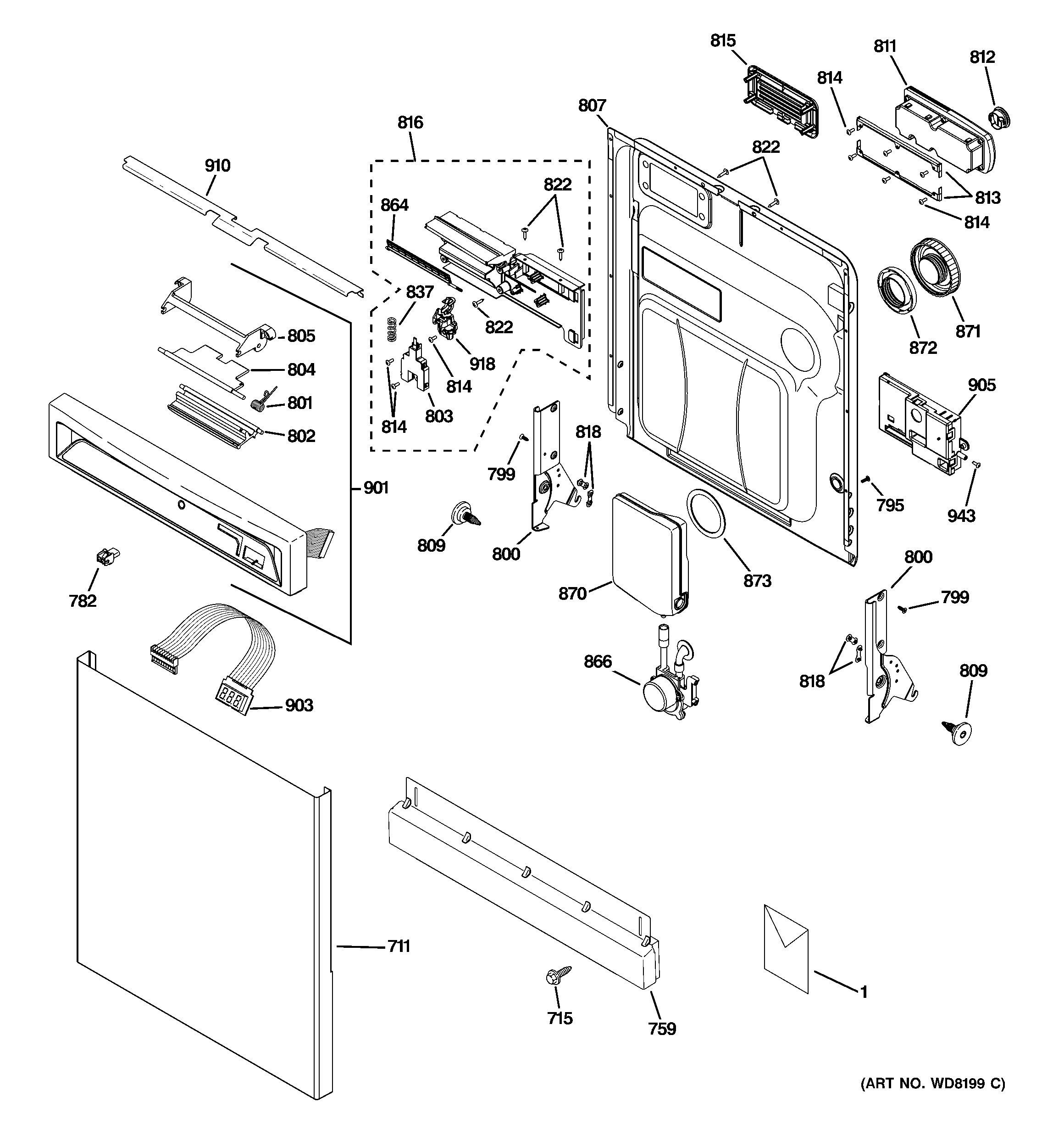 Escutcheon & door assembly