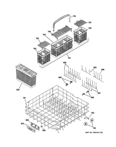 Lower rack assembly