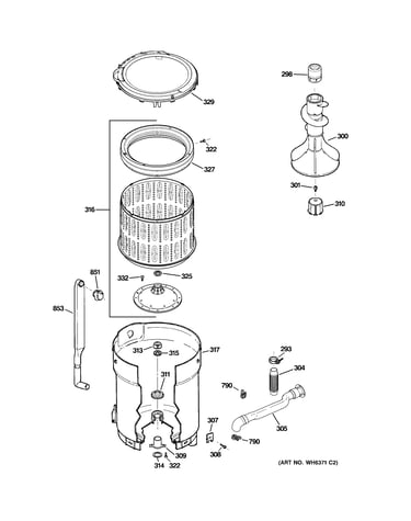 Tub, basket & agitator