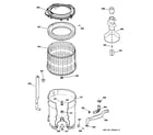 GE WJRR4170E1CC tub, basket & agitator diagram