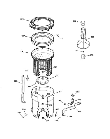 Tub, basket & agitator
