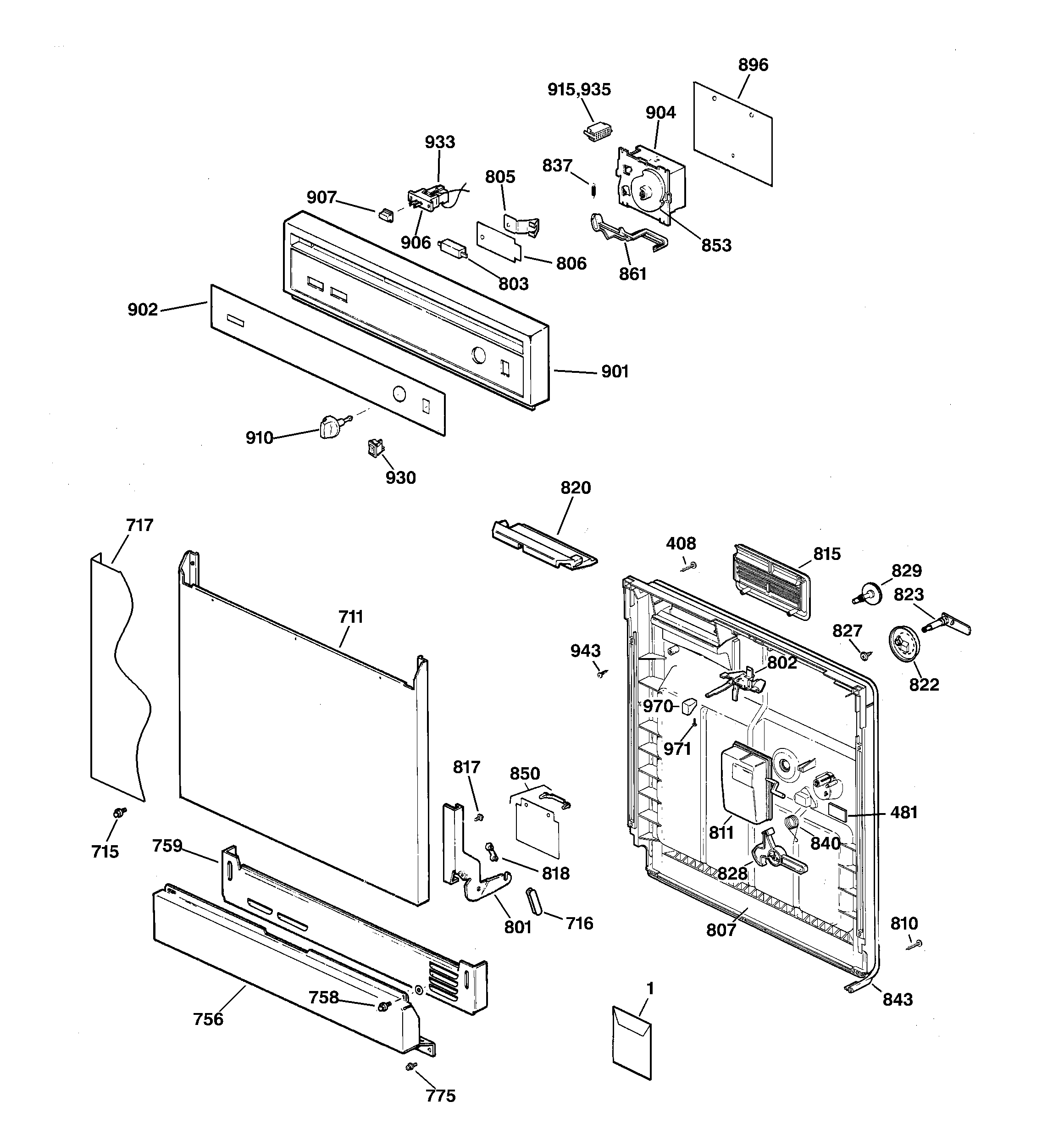 Escutcheon & door assembly