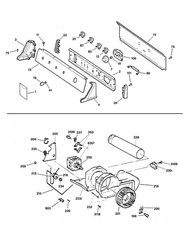 Backsplash, blower & drive assembly