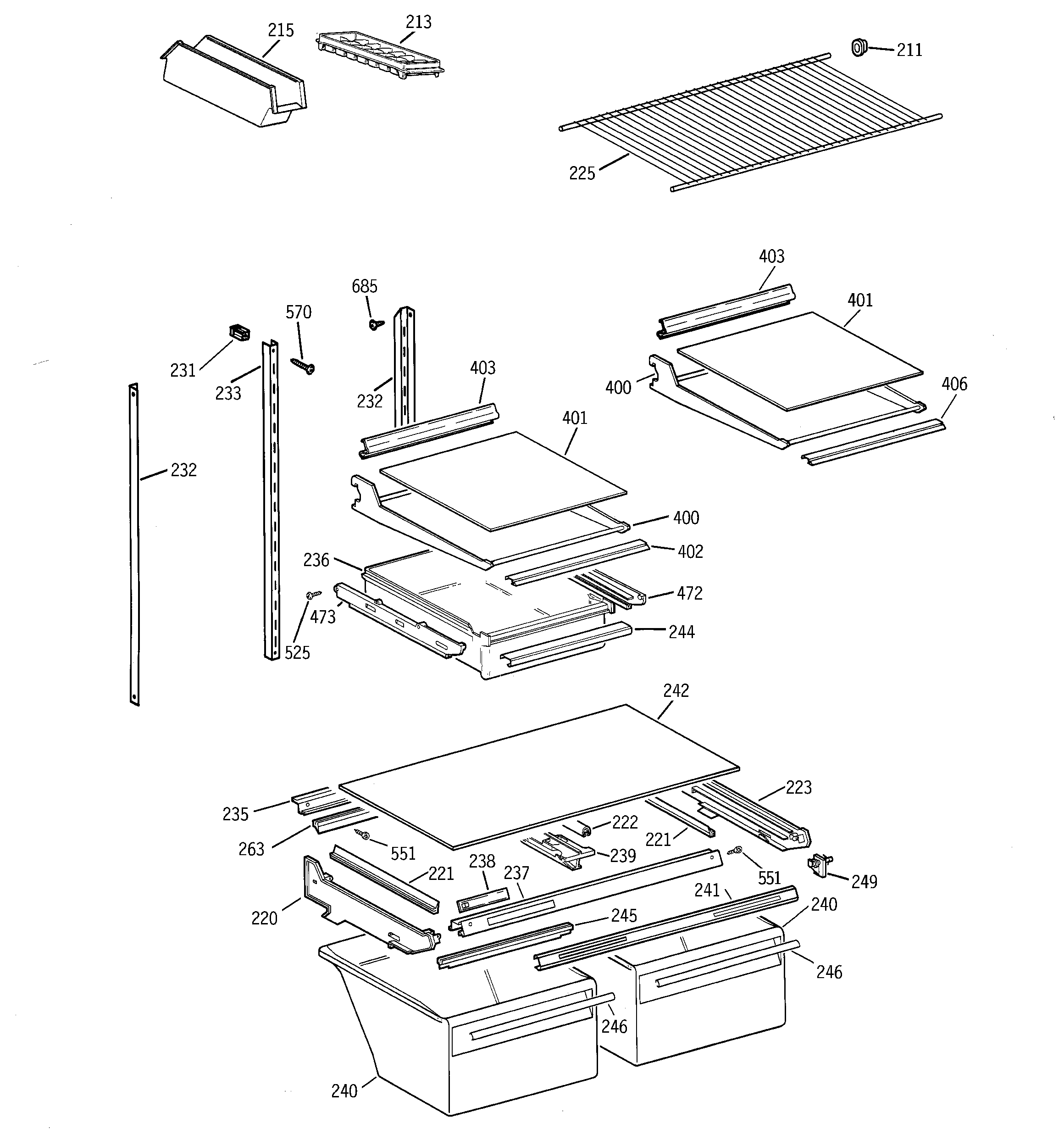 Shelves & drawers