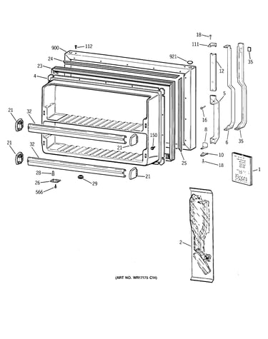 Freezer door