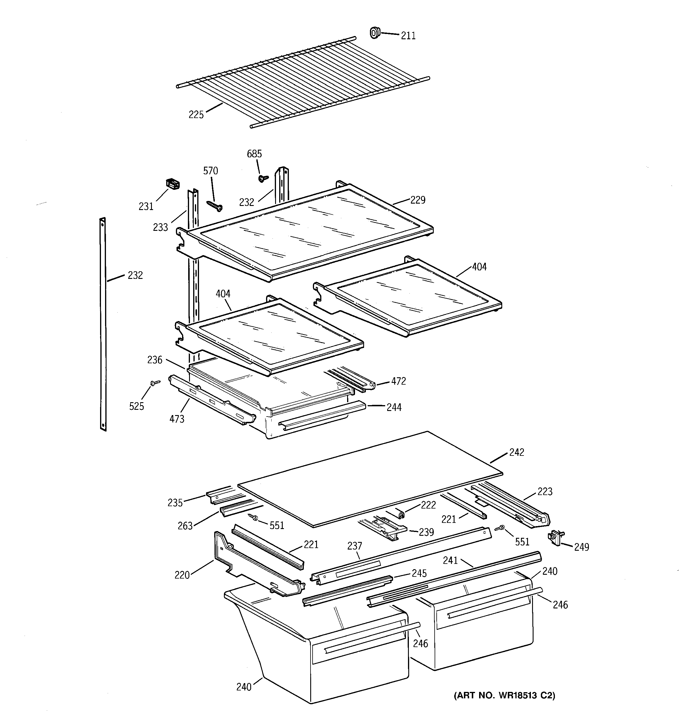 Shelf parts