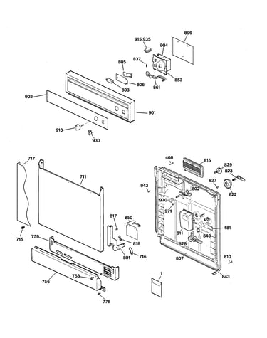 Escutcheon & door assembly