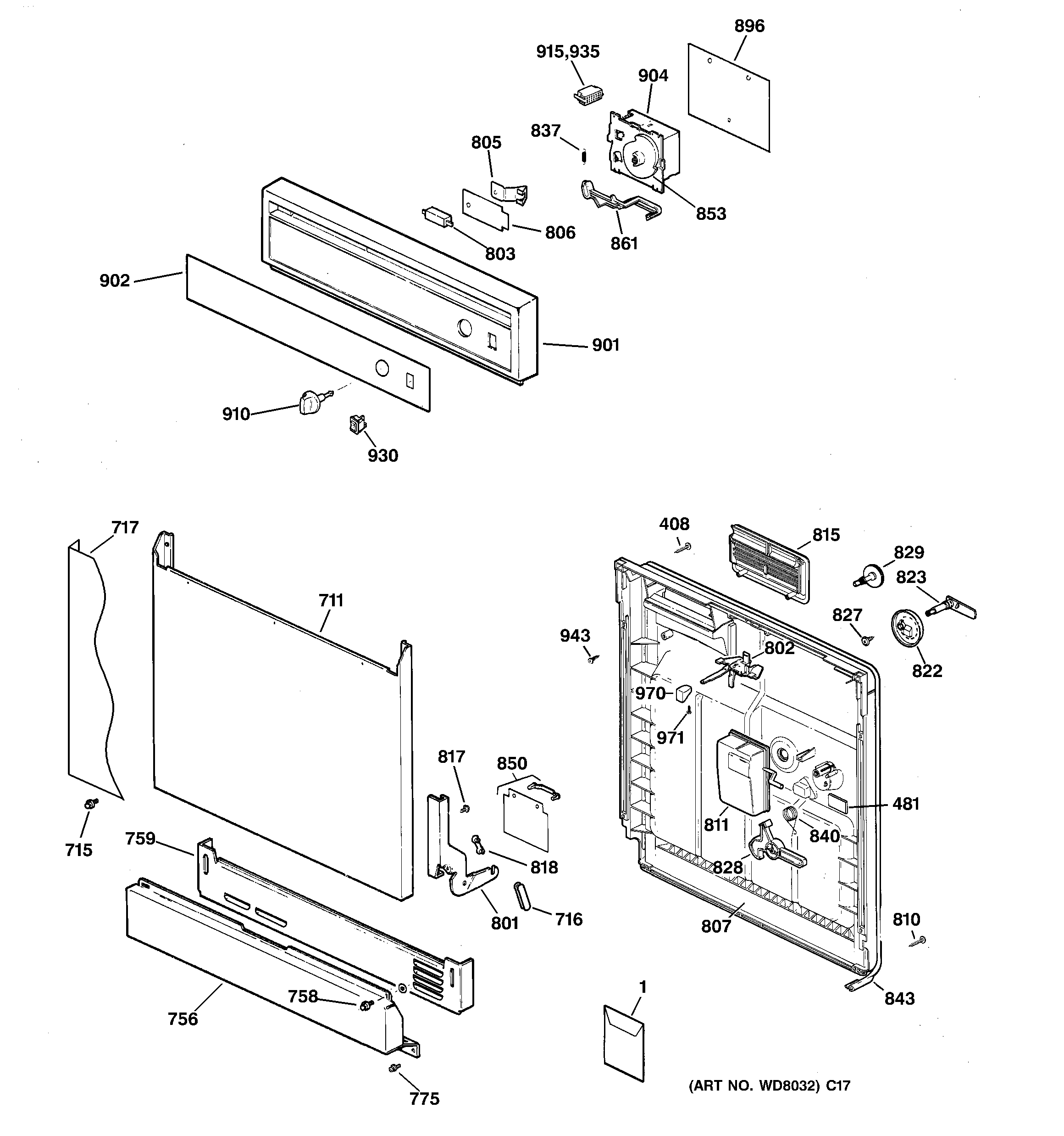 Escutcheon & door assembly