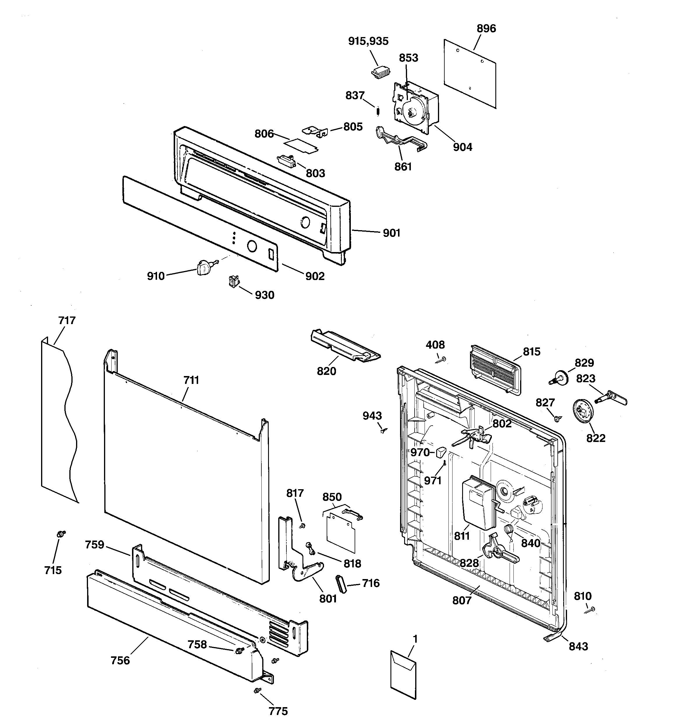Escutcheon & door assembly