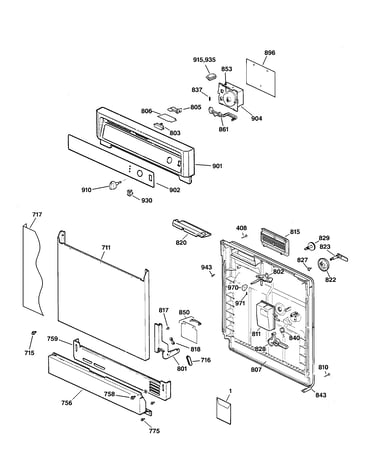 Escutcheon & door assembly