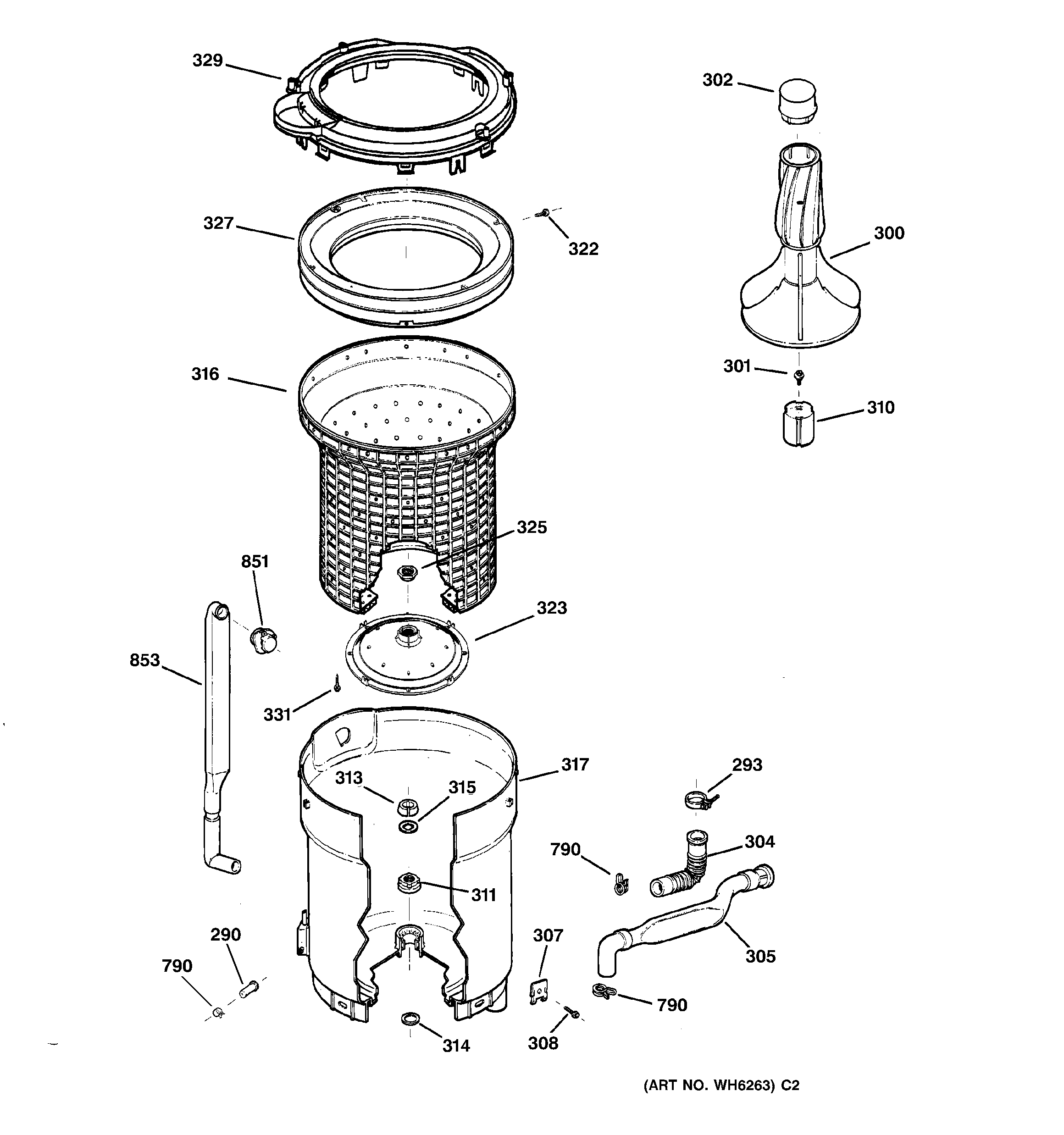 TUB, BASKET & AGITATOR