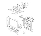 Hotpoint HDA2200F00WW escutcheon & door assembly diagram
