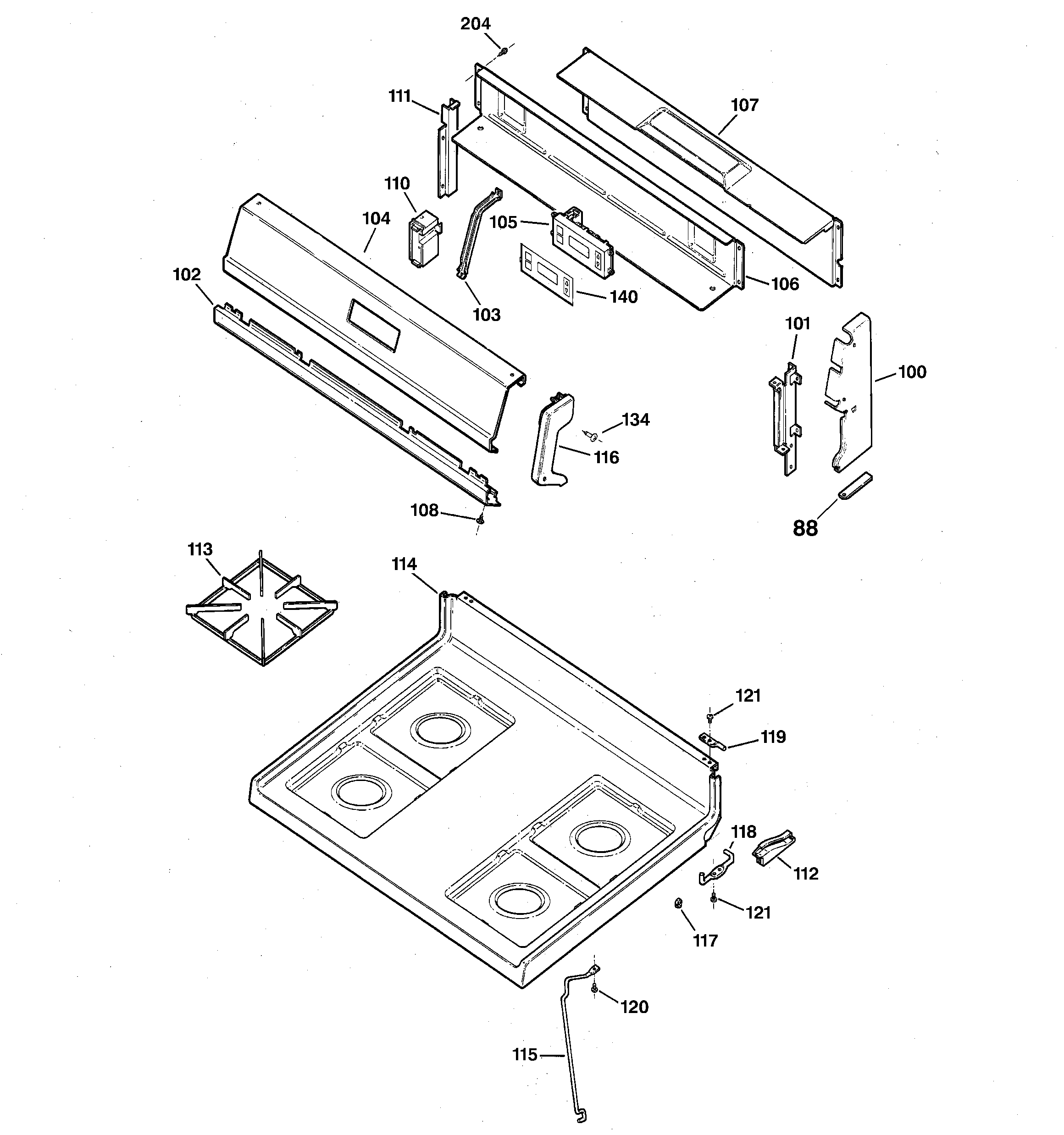 CONTROL PANEL & COOKTOP