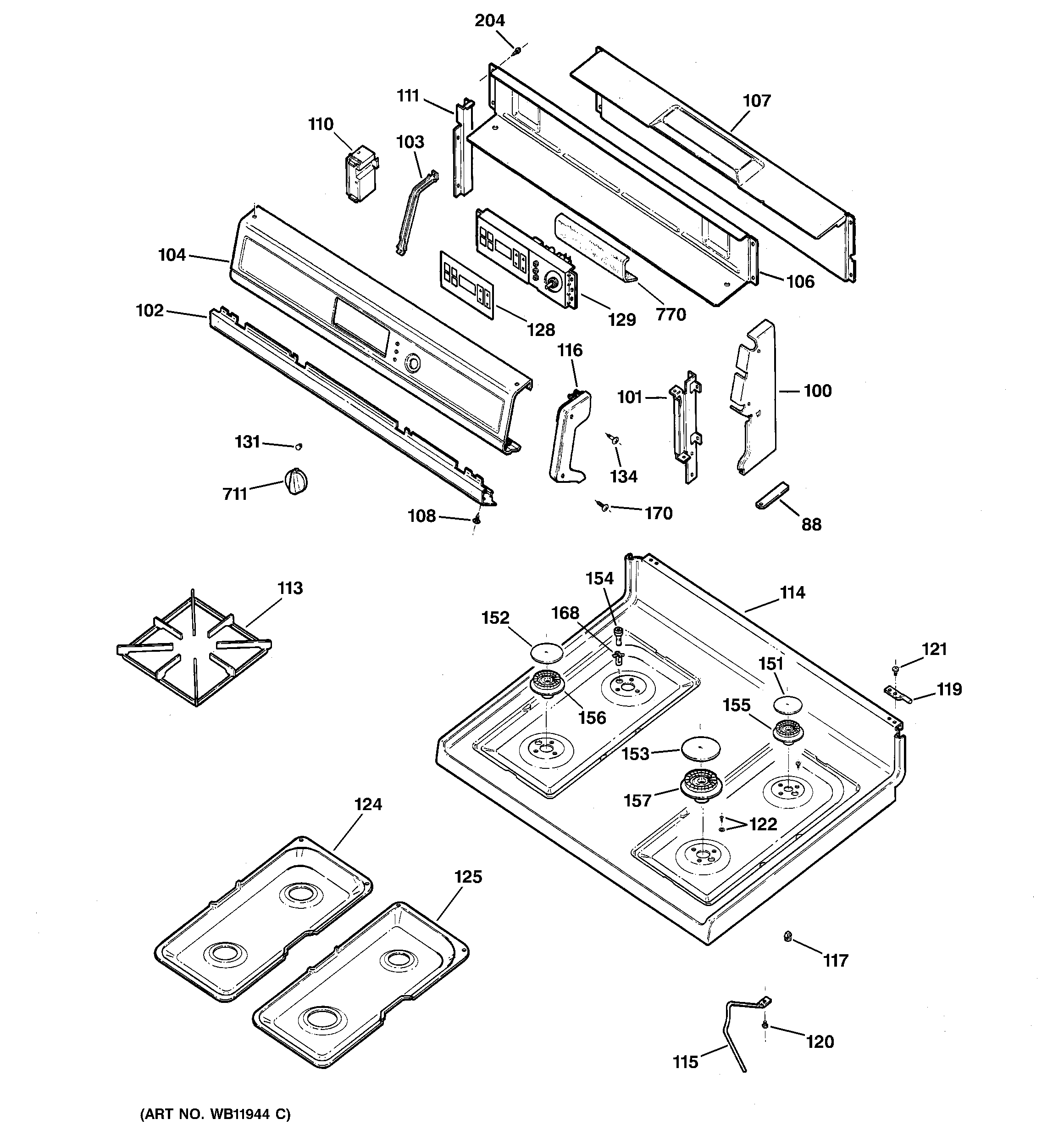 CONTROL PANEL & COOKTOP