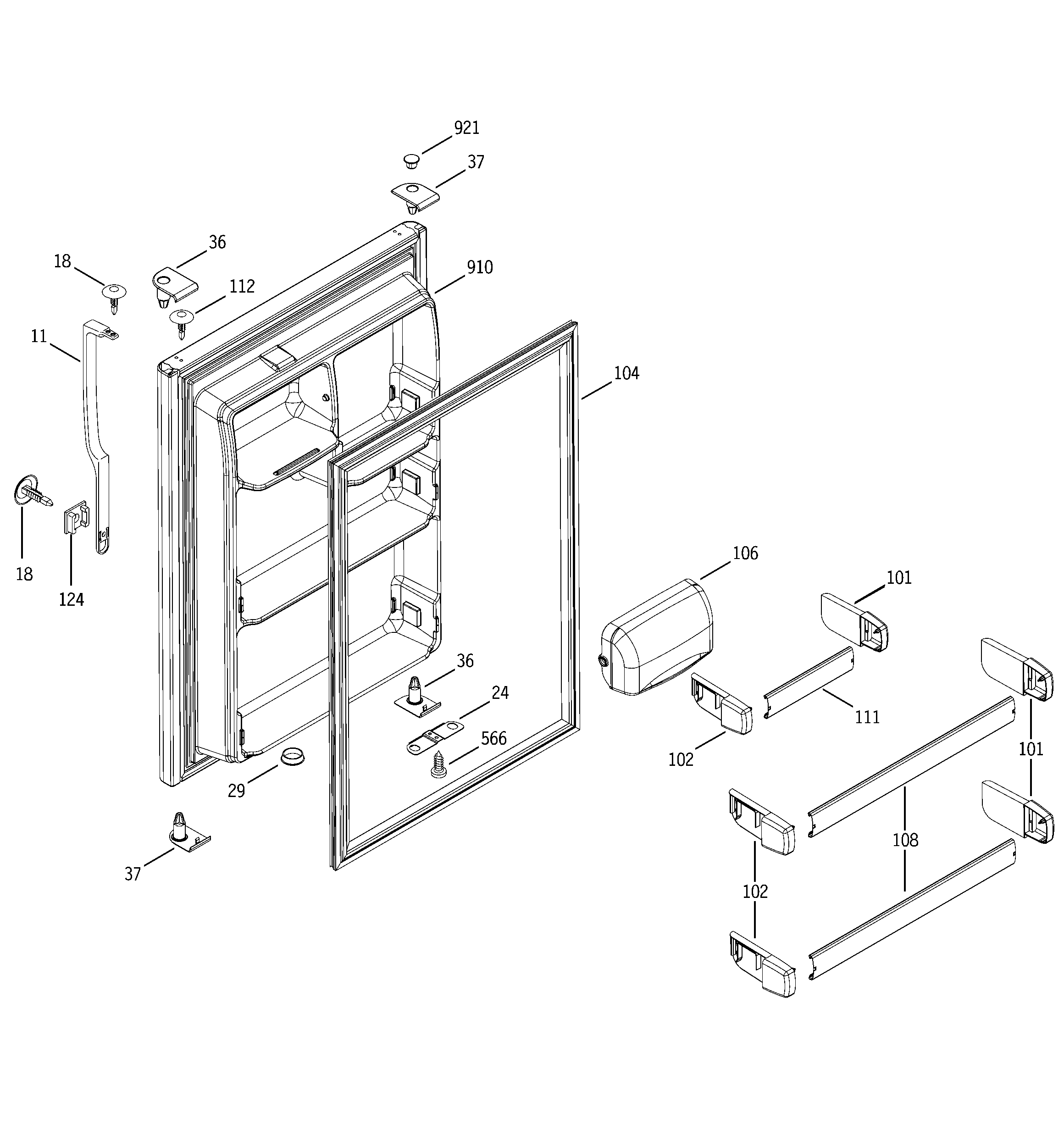 Freezer door