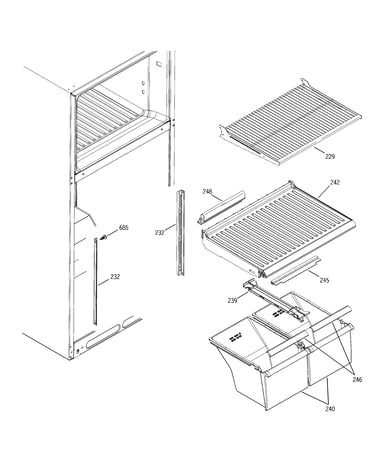 Fresh food shelves