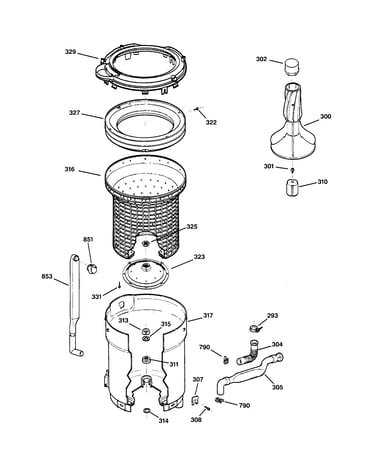 Tub, basket & agitator