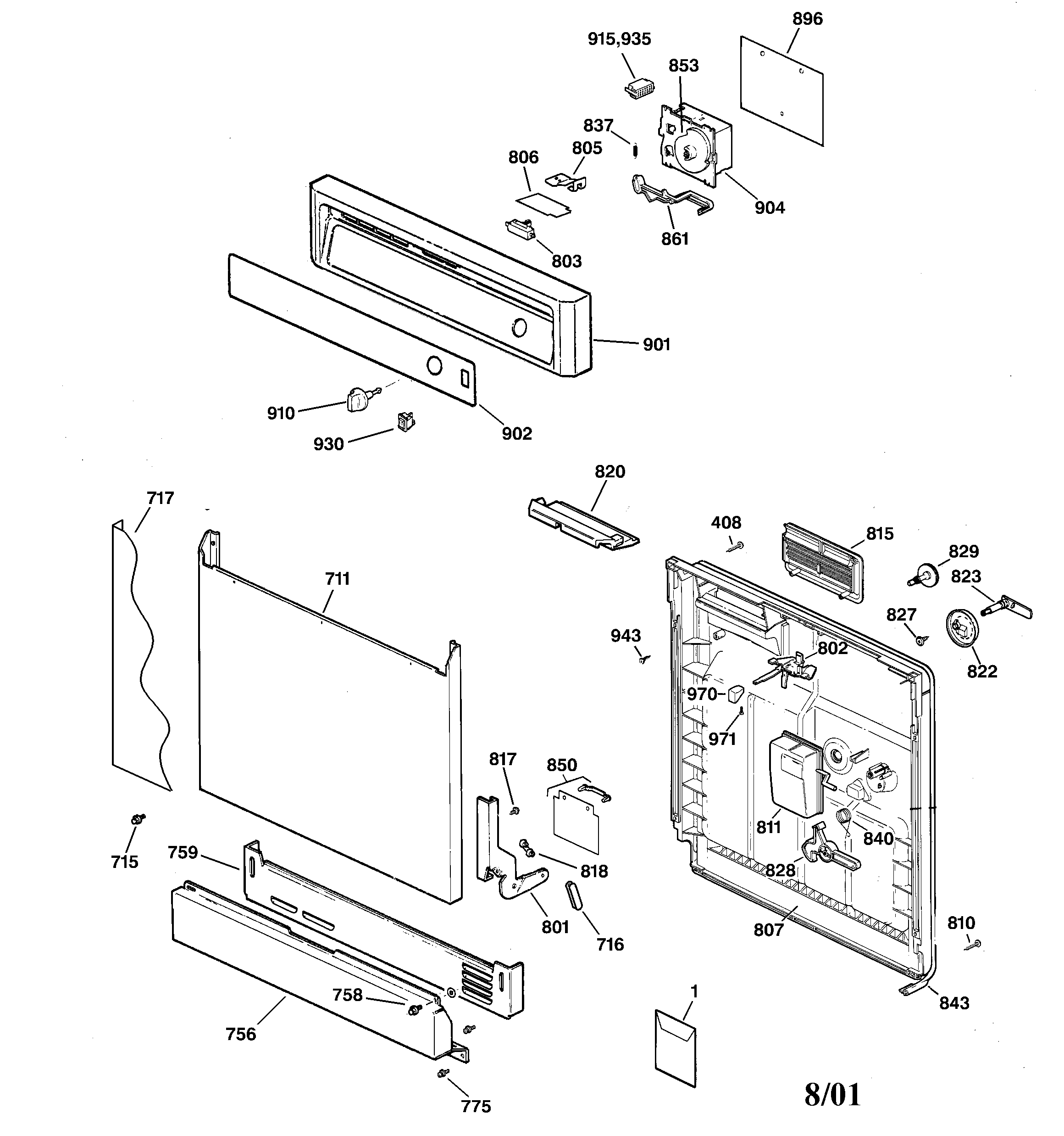 Escutcheon & door assembly