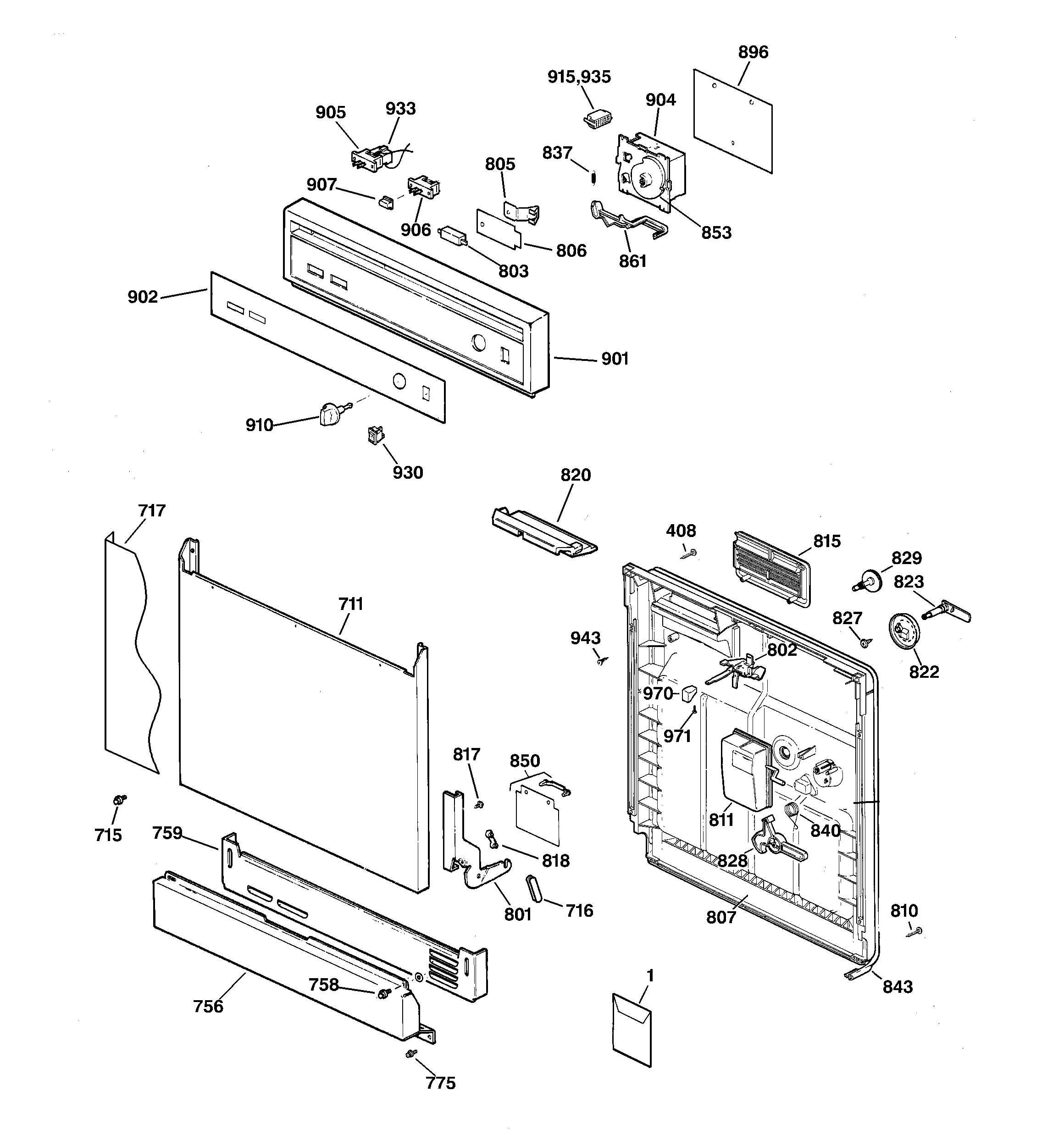 Escutcheon & door assembly