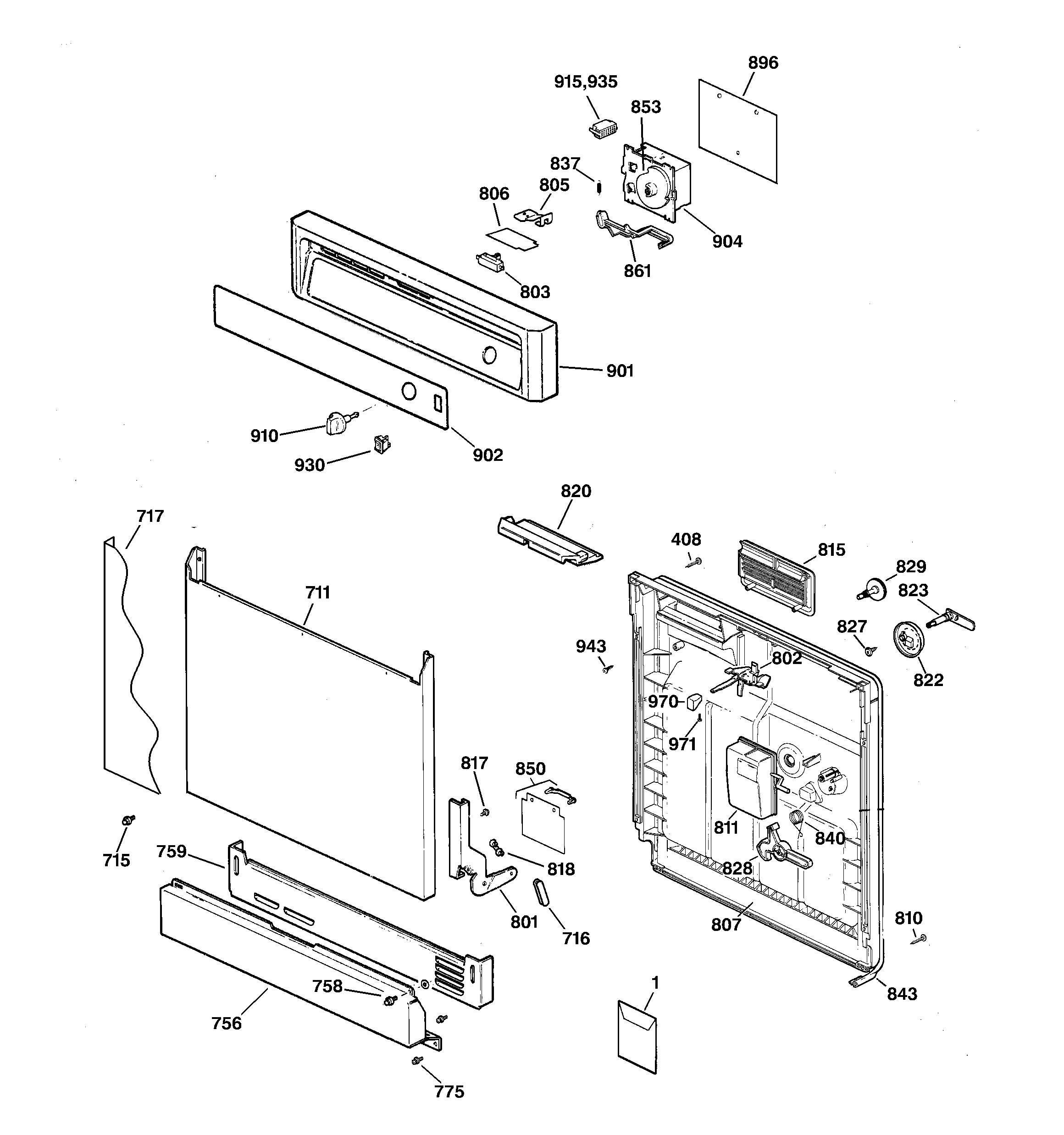 ESCUTCHEON & DOOR ASSEMBLY