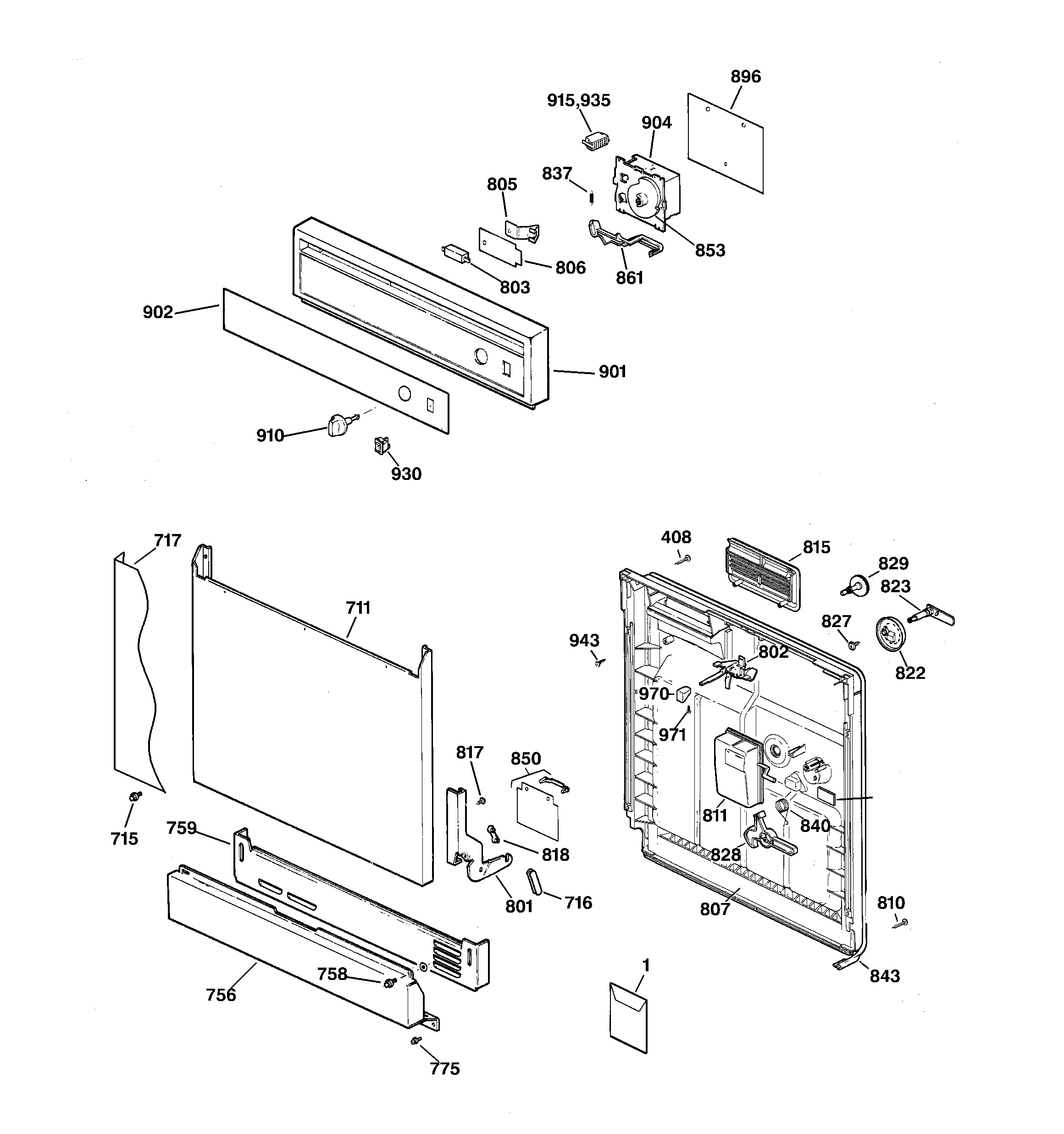 Escutcheon & door assembly