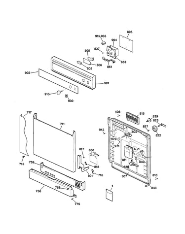 Escutcheon & door assembly