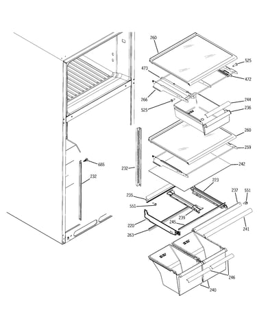 Fresh food shelves