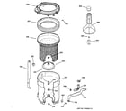 Hotpoint VBXR1090B4CC tub, basket & agitator diagram
