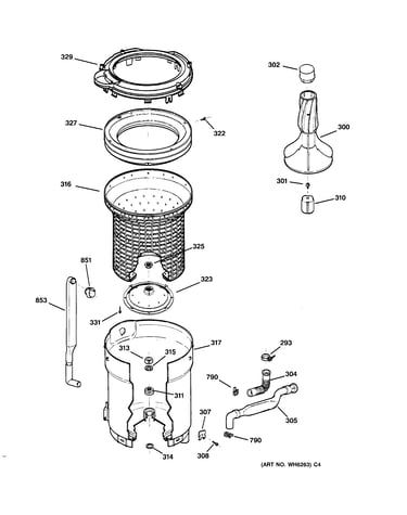 Tub, basket & agitator