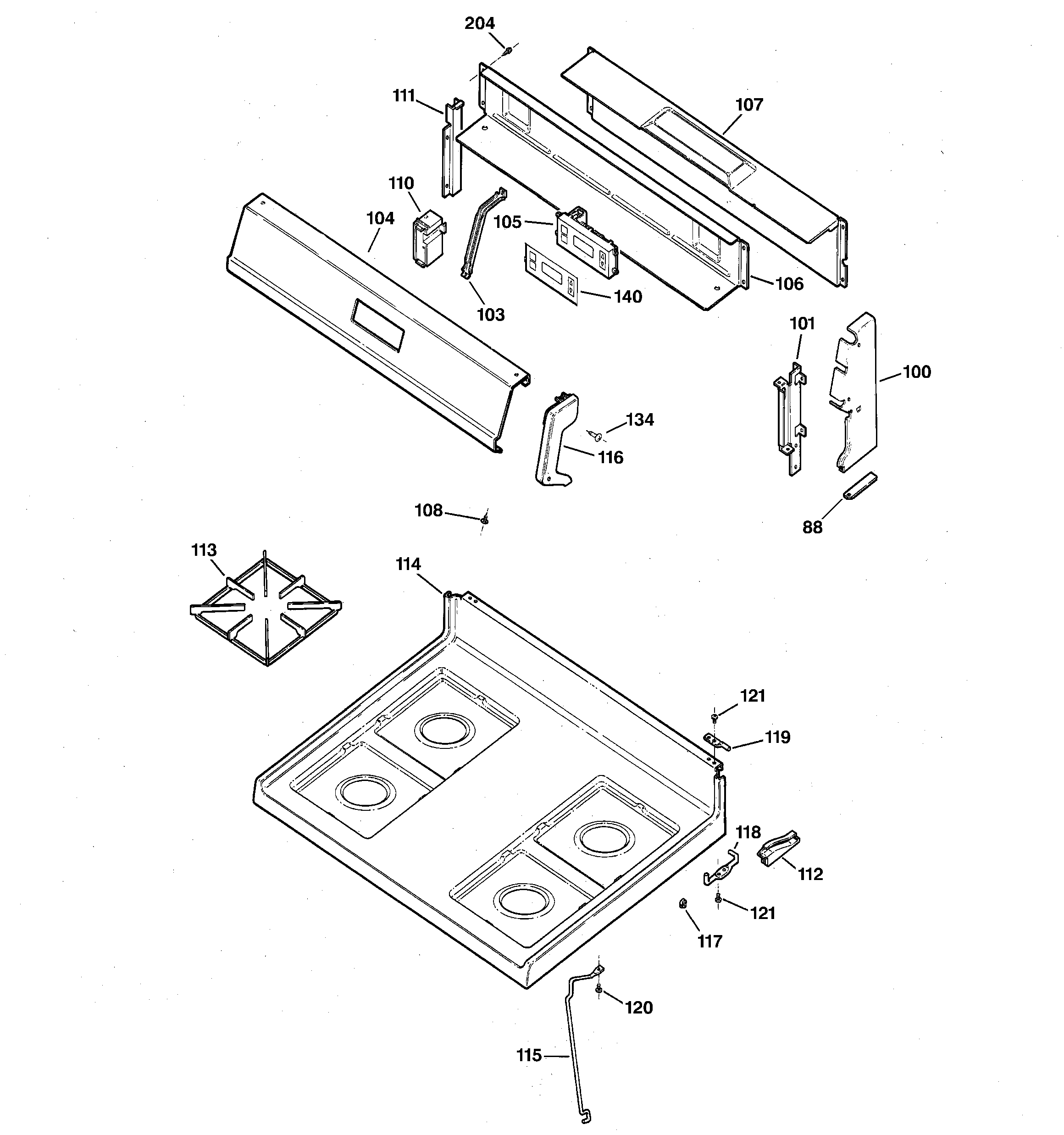 Control panel & cooktop