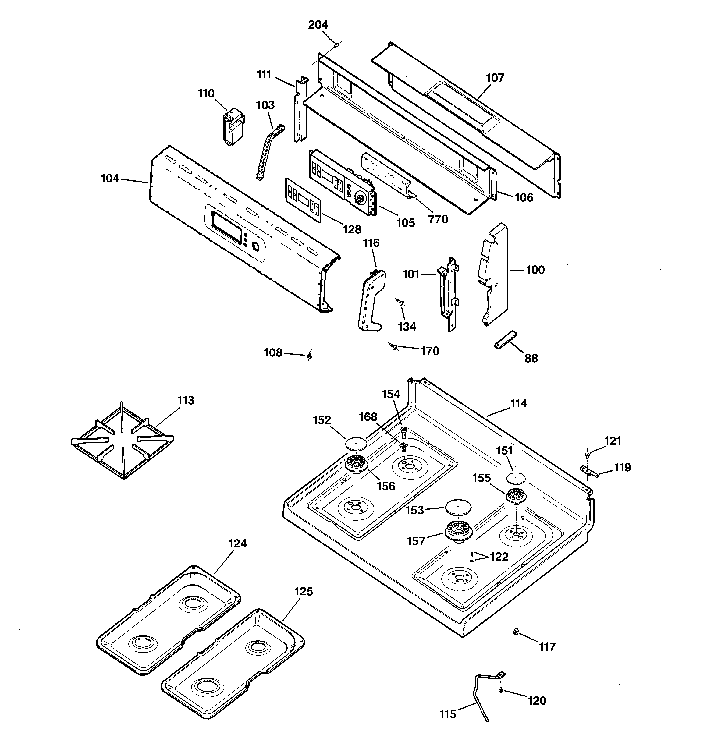 CONTROL PANEL & COOKTOP