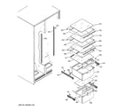 Hotpoint HSS25IFPCWW fresh food shelves diagram