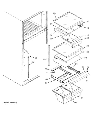 Fresh food shelves