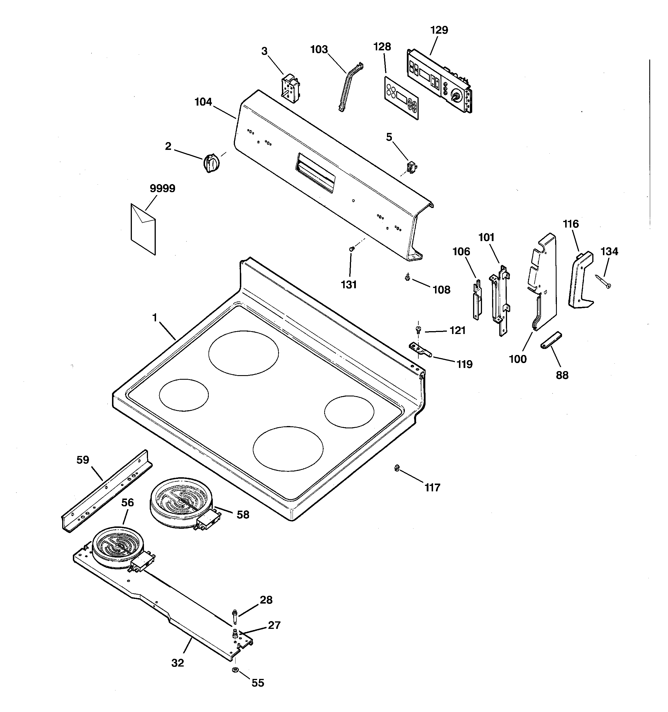 CONTROL PANEL & COOKTOP