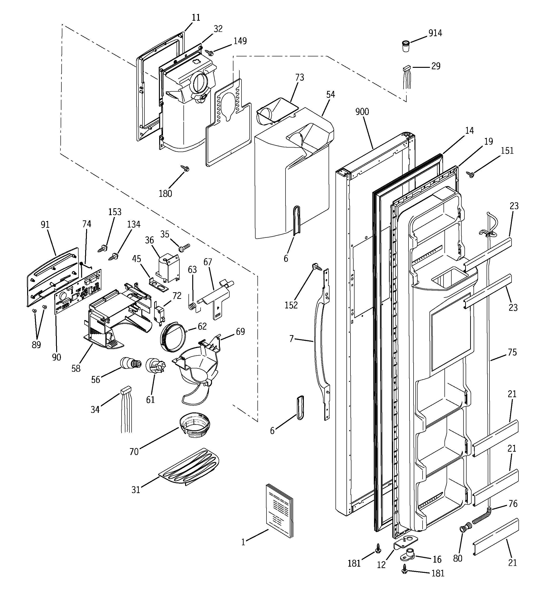 Freezer door