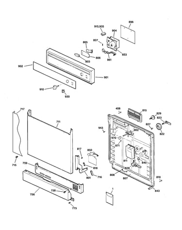 Escutcheon & door assembly