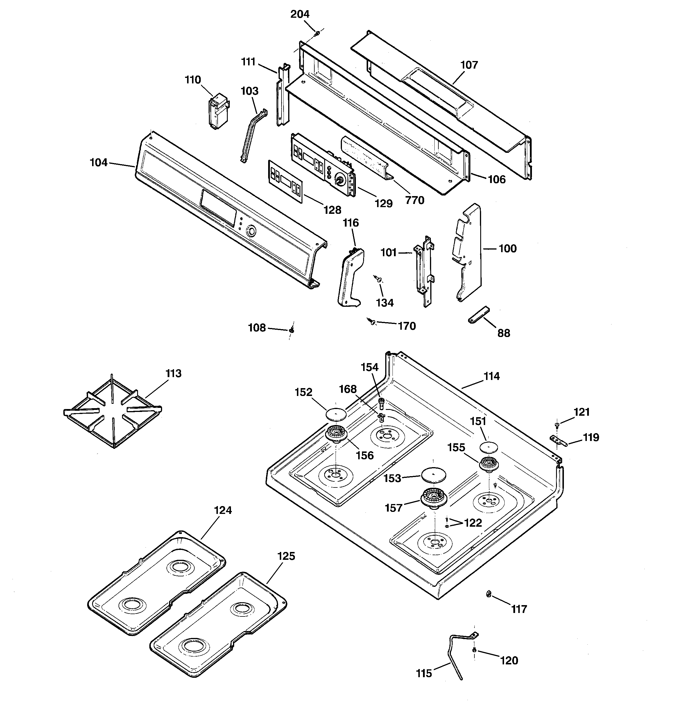 CONTROL PANEL & COOKTOP