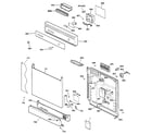 Hotpoint HDA3400G02WW escutcheon & door assembly diagram