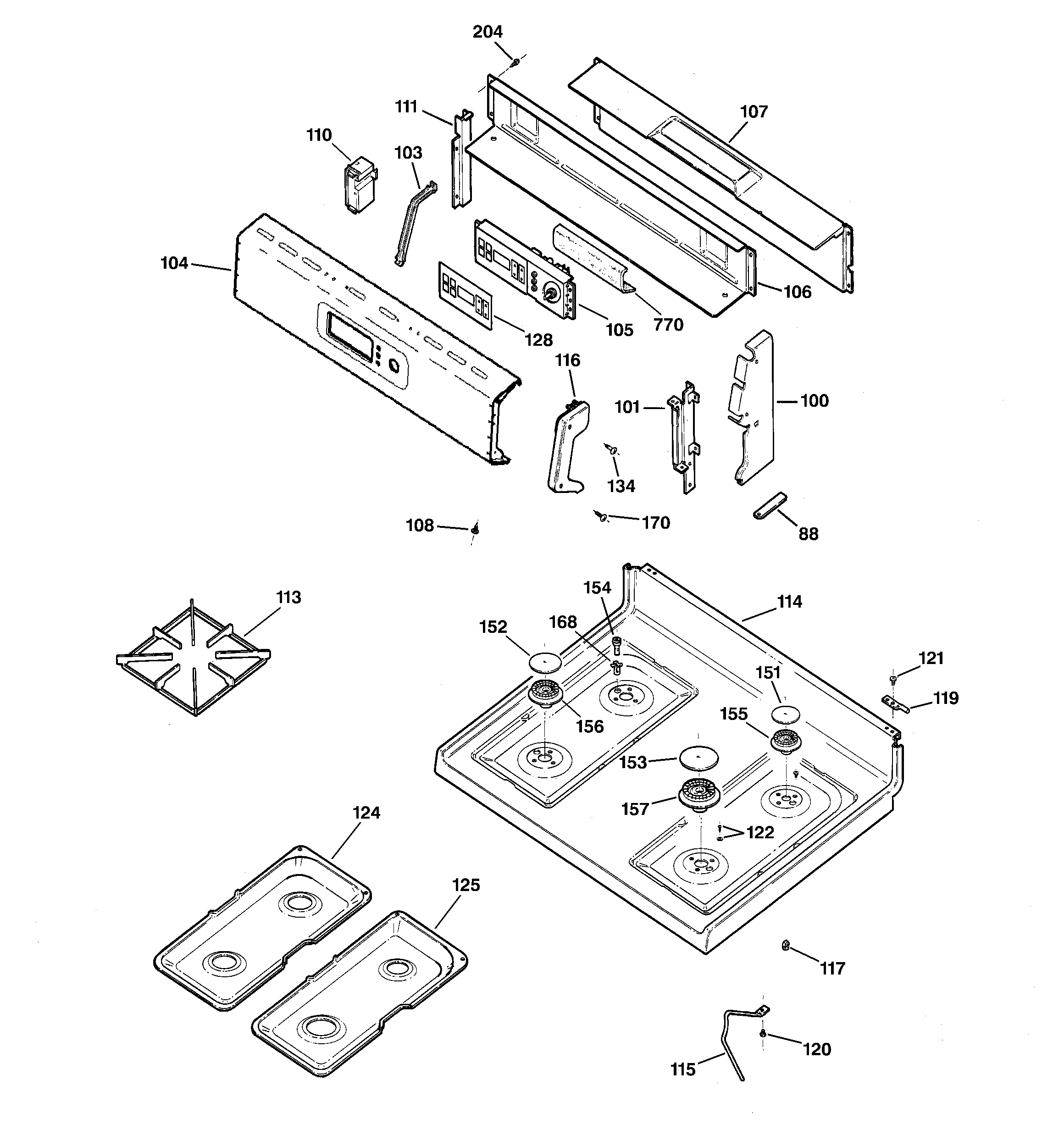 CONTROL PANEL & COOKTOP