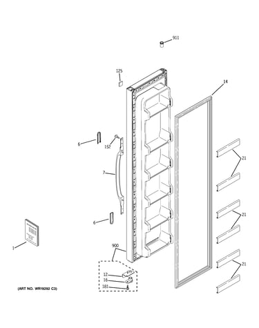Freezer door