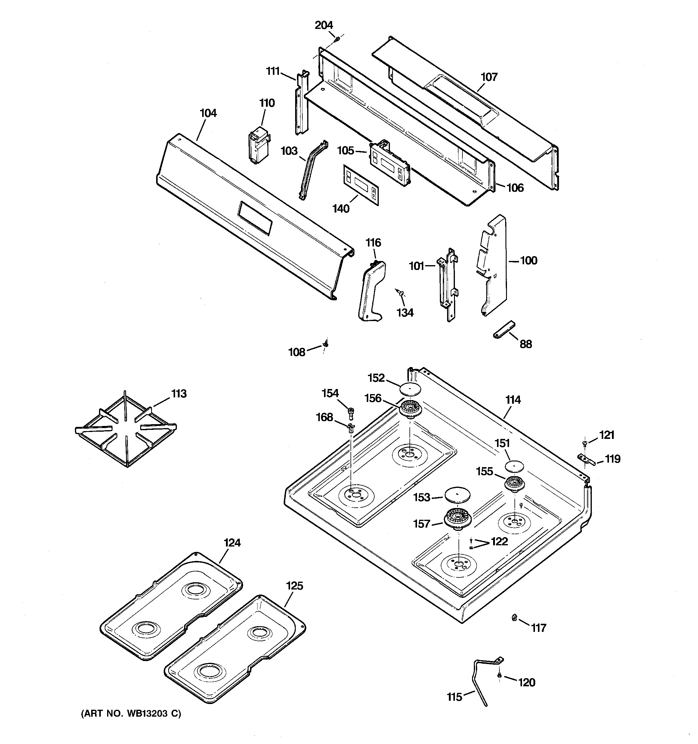Control panel & cooktop