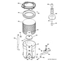 Hotpoint VBSR3100D5WW tub, basket & agitator diagram