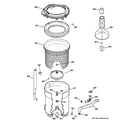 Hotpoint VBXR1090D5CC tub, basket & agitator diagram