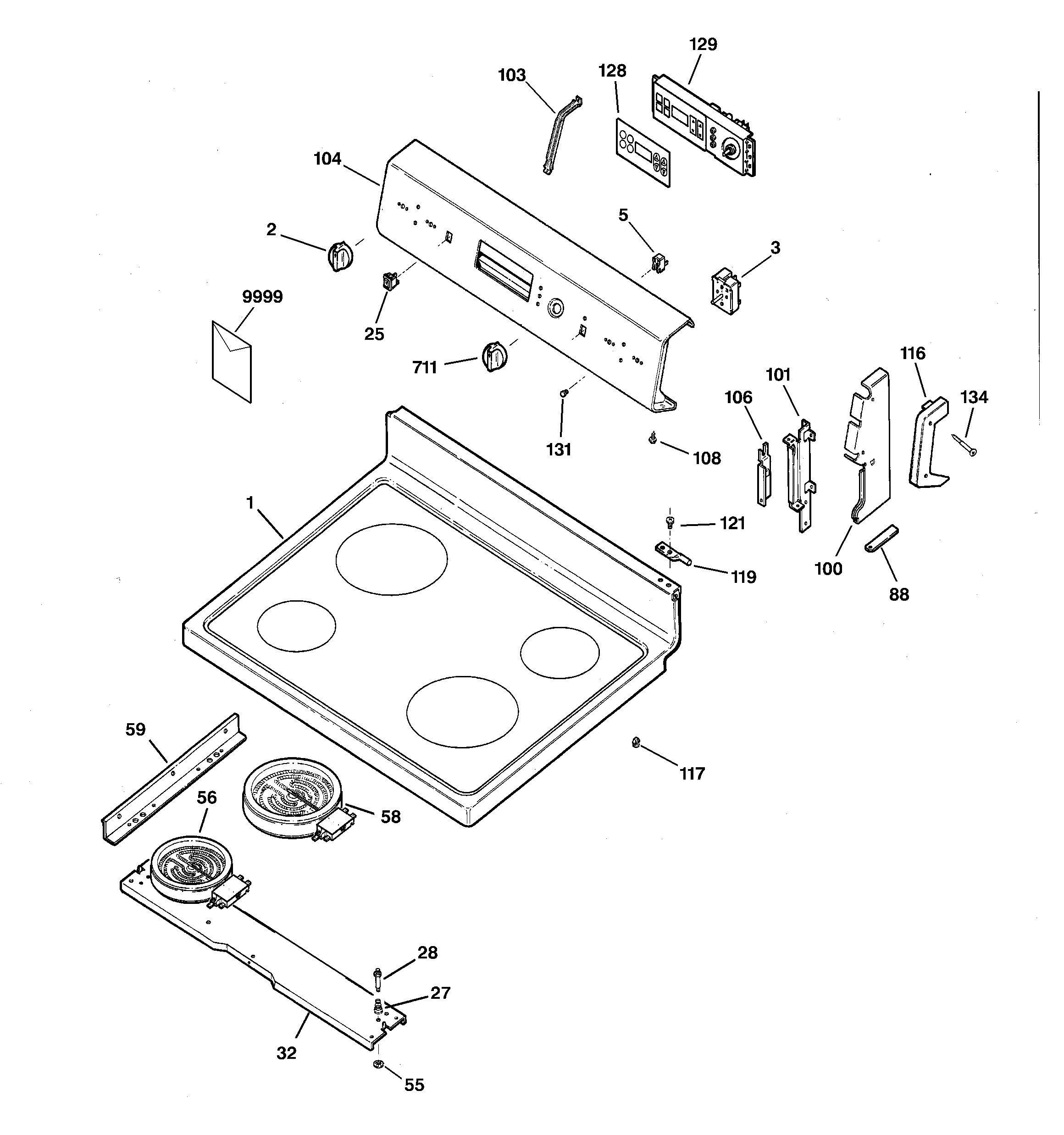 CONTROL PANEL & COOKTOP