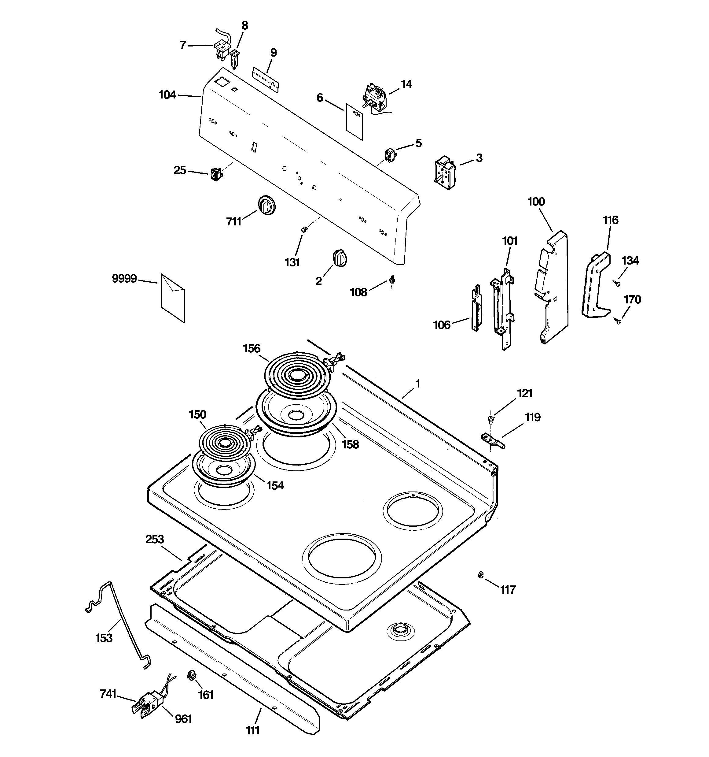 CONTROL PANEL & COOKTOP