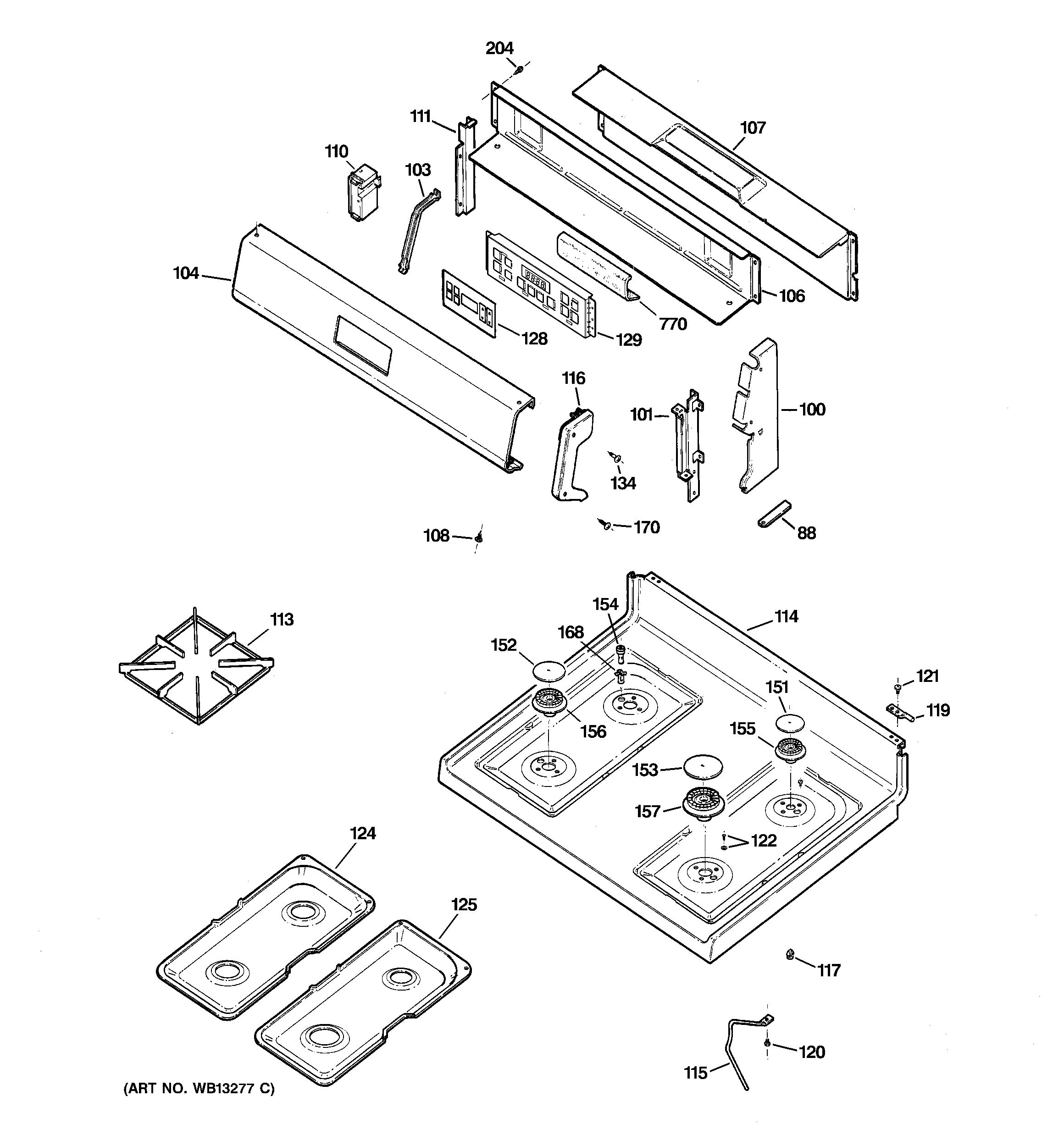 CONTROL PANEL & COOKTOP