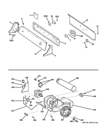 Controls, backsplash, blower & moto