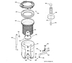Hotpoint VBXR1090B2CC tub, basket & agitator diagram
